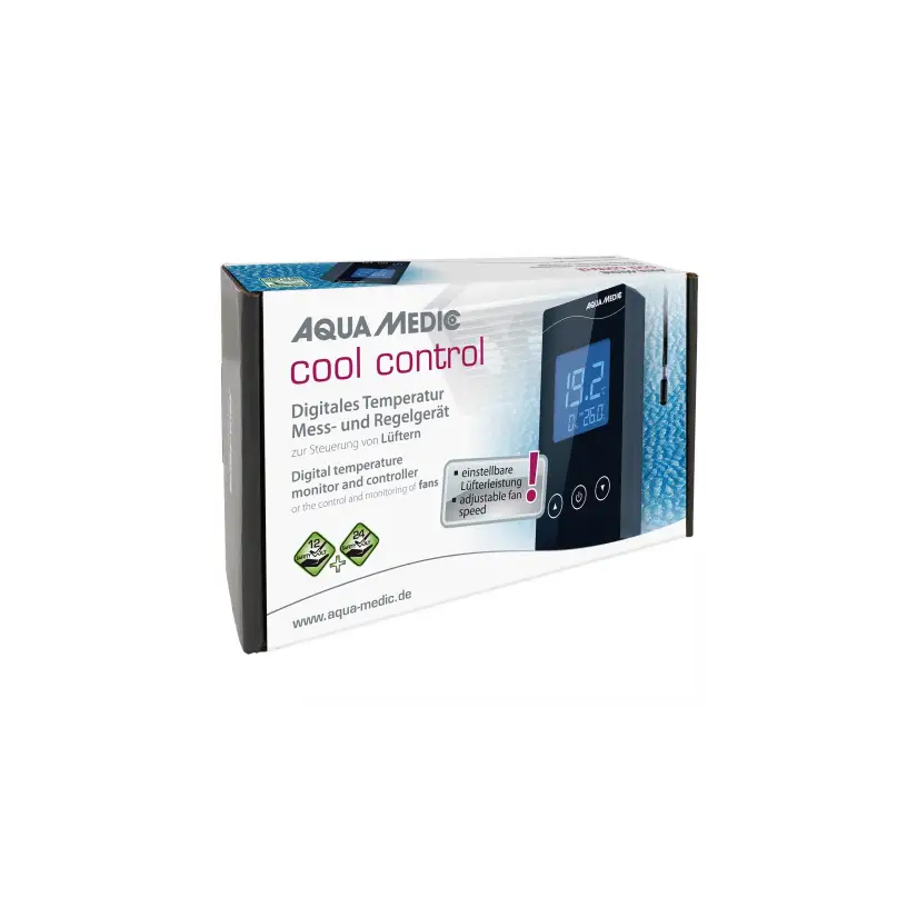Aqua Medic Cool Control confezione controller temperatura ventole 12 24V con display regolabile e sensore Aqua Medic Cool Control confezione controller temperatura ventole 12 24V con display regolabile e sensore